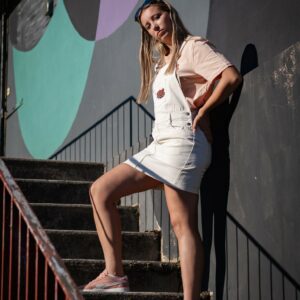 Rider Music Robe Salopette Femme Ivory Logo Marron