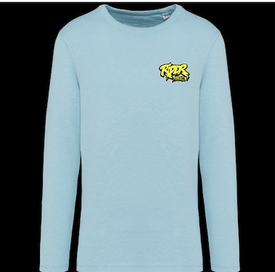 Rider Music Sweat Crewneck Unisexe Washed Sea Water Logo Brodé Jaune