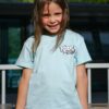 Rider Music Tee Shirt Kids Unisexe Caribean Blue Logo Blanc