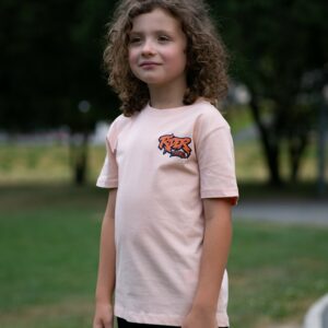 Rider Music Tee Shirt Kids Unisexe Fraiche Pêche Kids Logo Orange