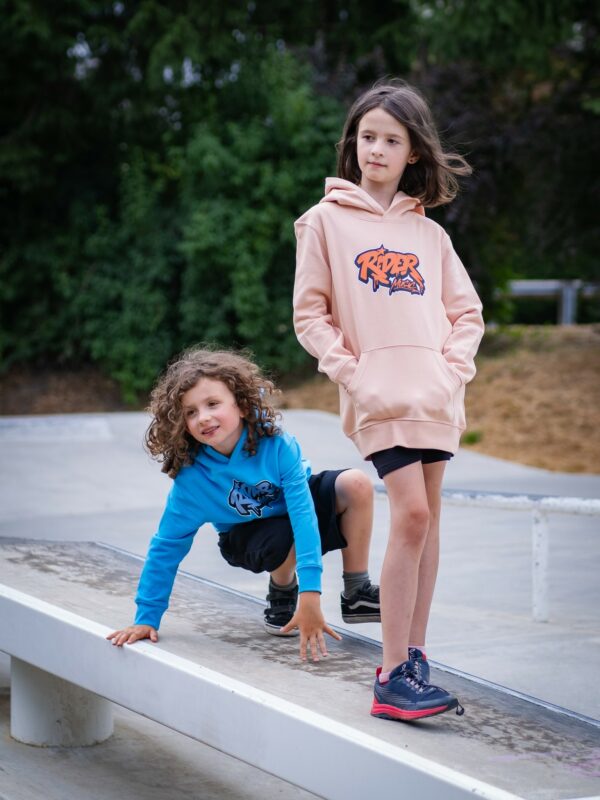 Rider Music Sweat Unisexe Kids Aqua Blue Logo Bleu