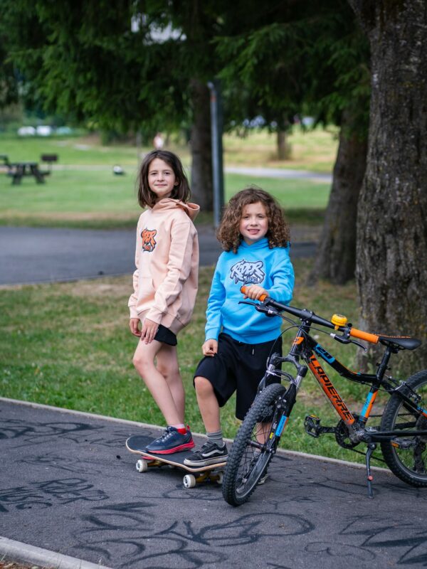 Rider Music Sweat Unisexe Kids Aqua Blue Logo Bleu