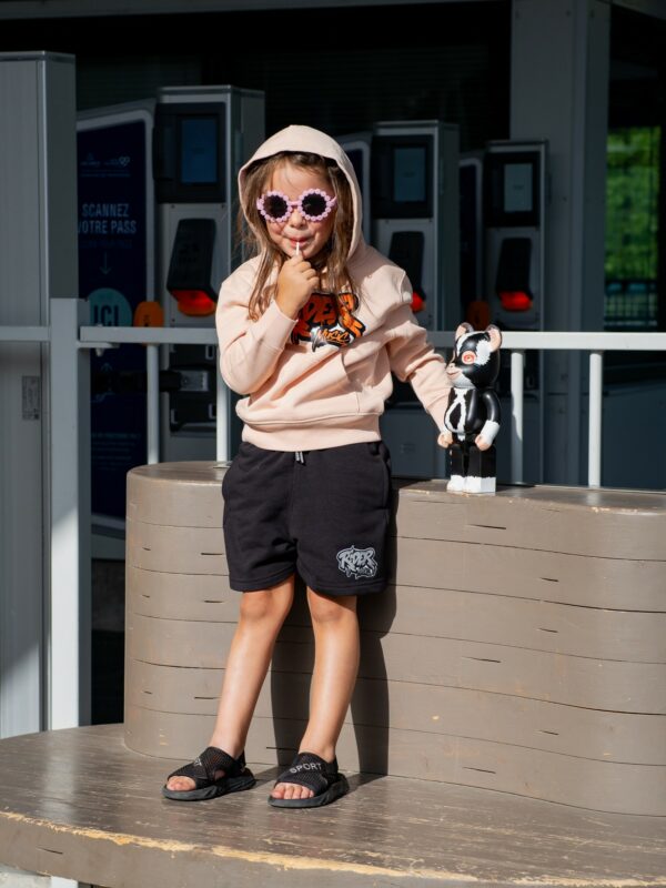 Rider Music Sweat Kids Unisexe Kids Fraiche Pêche Logo Orange