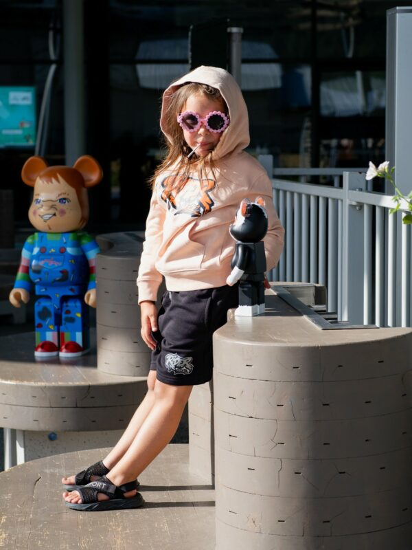 Rider Music Sweat Kids Unisexe Kids Fraiche Pêche Logo Orange