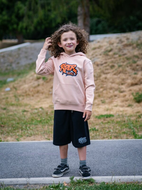 Rider Music Sweat Kids Unisexe Kids Fraiche Pêche Logo Orange
