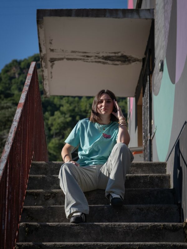 Rider Music Tee Shirt Unisexe Pool Blue Logo Rose