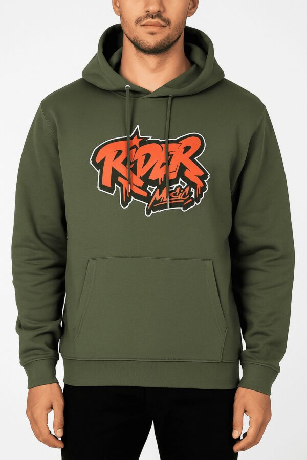 Rider Music Sweat Khaki Logo Orange