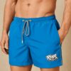 Rider Music Short de Bain Homme Royal Blue Logo Blanc