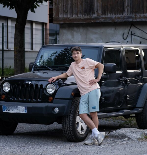 Rider Music Tee Shirt Unisexe Fraiche Pêche Logo Orange