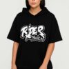 Rider Music Sweat Shirt Unisexe Noir Logo Blanc