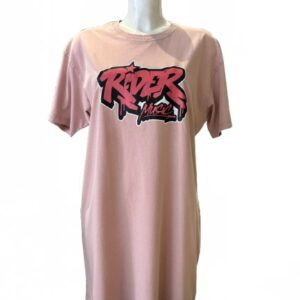 Rider Music Robe Tee-Shirt Washed Pétal Logo Fuchsia