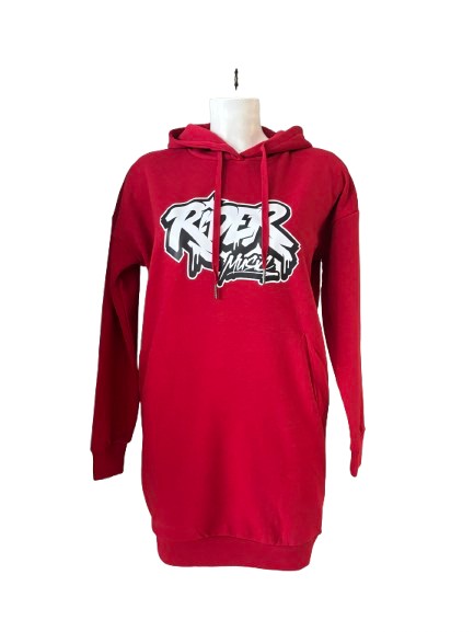 Rider Music Robe Sweat Femme Hibiscus Red Logo Blanc