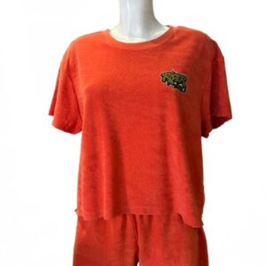 Rider Music Ensemble Oversize Éponge Femme Tee Shirt & Short Paprika Logo Khaki