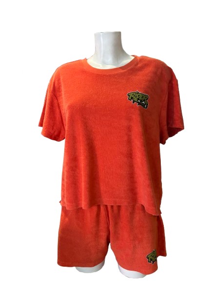 Rider Music Ensemble Oversize Éponge Femme Tee Shirt & Short Paprika Logo Khaki