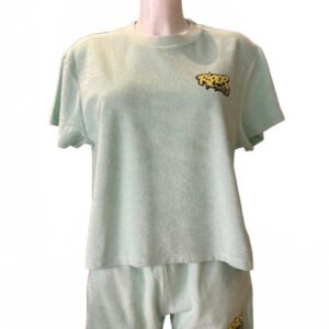 Rider Music Ensemble Éponge Femme Tee Shirt & Short Brook Green Logo Jaune