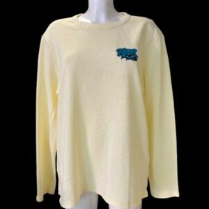 Rider Music Sweat Crewneck Unisexe Washed Limon Citrus Logo Brodé Bleu