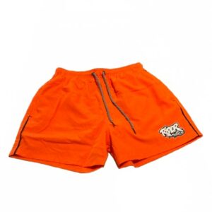 Rider Music Short de Bain Homme Bermellion Orange Logo Blanc