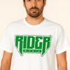 Rider Music Tee Shirt Blanc Unisexe Logo Vert