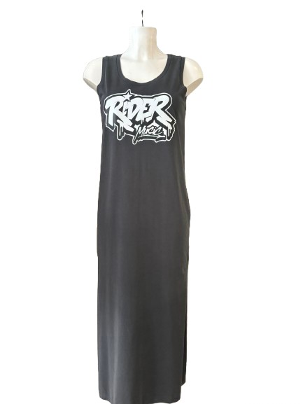 Rider Music Robe Longue Gris Charbon Logo Blanc